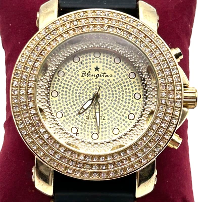 Reloj de lujo OMAX ET-1020 Blingstar dorado y CV helado hip hop acero inoxidable Foto 1 de 4