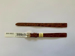 Correa de cuero Morellato marrón cocodrilo extremo abierto 10 mm con hebilla dorada - Imagen 1 de 2