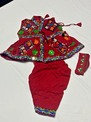 Navratri Kids Boys Traditional Ethnic  3pc Kediya Set Red 1-5 yr - Image 1 of 4