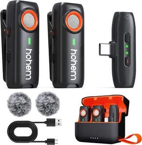 Hohem MIC-01 Wireless Lavalier Microphone 2 Transmitters 1 Receiver for Android - Picture 1 of 9