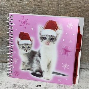 PetPals Spiral Notizbuch Linie & schwarze Tintenstifte zwei Weihnachtskatzen 4,75 Zoll Neu - Bild 1 von 15