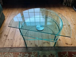 RETRO Glass Tv Stand 12mm Plate glass, swivel top and shelf for set top box/Dvd - Picture 1 of 6