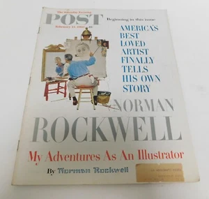 Saturday Evening Post Magazine February 13 1960 Cover Cover N Rockwell 132 Pages - Picture 1 of 24