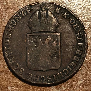 1816-A Austria 1 Kreuzer Copper Coin - VG (Very Good) condition - Picture 1 of 4