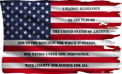 4KIDS American Torn Flag Pledge Patriotic Sticker Decal Laptop Wall Car Truck