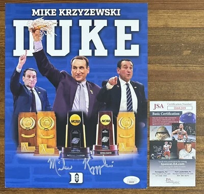 Mike Krzyzewski Duke Basketball Coach Photograph Picture JSA COA Autograph HOF - Image 1 of 4