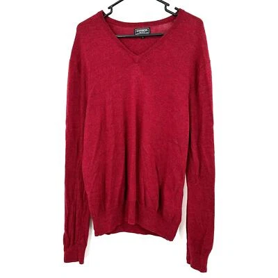 Express Size XL Long Sleeve Pullover Sweater Red 100% Extra Fine Merino Wool - Image 1 of 4