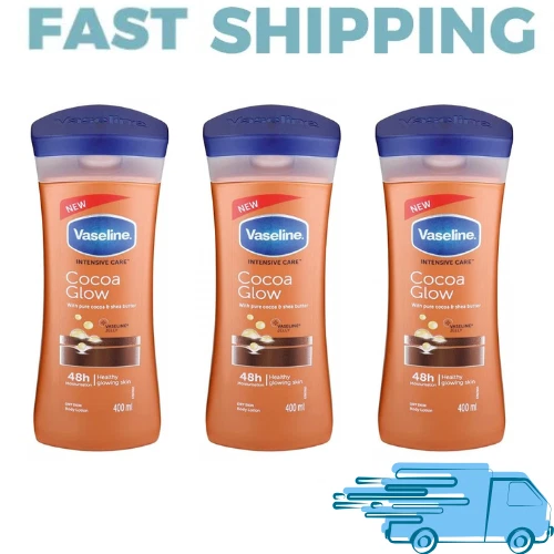 3X Vaselina Cuidado Intensivo con Brillo de Cacao Puro y Manteca de Karité Loción Corporal 400 ml Foto 1 de 1