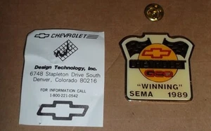 Vintage Chevrolet GEO Sema 1989~Lapel Hat Pin~Herb Fishel Owned~GM Racing Exec~ - Picture 1 of 3
