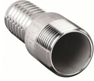 Barbed Hose Fitting For 3/4 Hose Id 316 SS Knurled Rigid 3LZ91