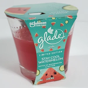 New Glade Stay Cool Watermelon Candle ~ Limited Edition 3.4 oz ~ 1 Wick - Picture 1 of 5