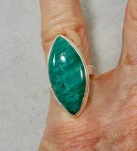 Anillo Marquesa Amazonita Plata de Ley 925 Talla 6 Para Prosperidad y Calma - Imagen 1 de 4