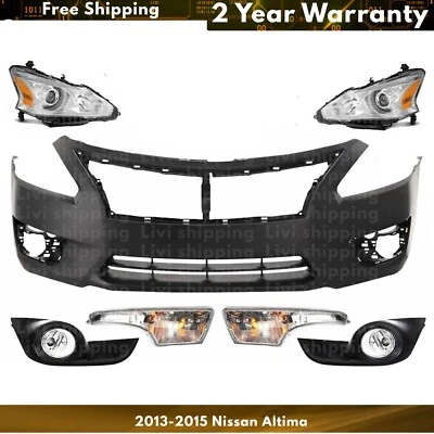 Front Bumper Cover & Fog Light Assembly Set Of 2 Kit For 2013-2015 Nissan Altima - Image 1 of 4