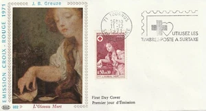 Enveloppe 1er jour Croix Rouge Greuze L'oiseau mort 1971 PAC - Picture 1 of 2