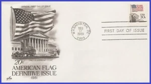 USA4 #1894 U/A ARTCRAFT FDC bandera sobre la Corte Suprema - Imagen 1 de 1