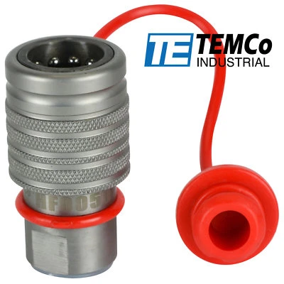 TEMCO 1/2" NPT Female Hydraulic Coupler Quick Connect ISO 5675 Ball Valve Fits Pioneer