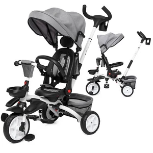 7-In-1 Kids Baby Tricycle Folding Stroller w/Rotatable Seat, Adjustable Canopy - Picture 1 of 15