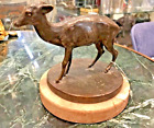 Josef Lorenzl Austrian 20Th C Bronze Fawn Deer Sculpture Signed