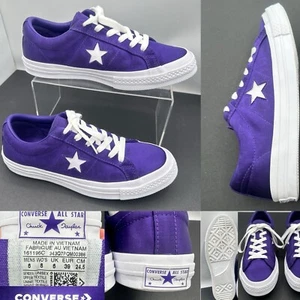 CONVERSE ONE STAR CHUCK TAYLOR Sneaker Mens 6, Womens 8 Satin Purple Low Top - Imagen 1 de 24
