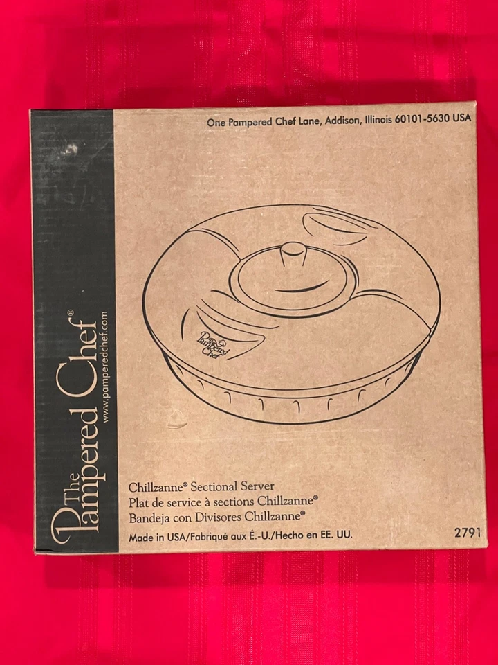 Pampered Chef Chillzanne Round Sectional Server Tray # 2791