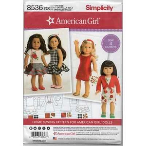 Robe sans manches poupée Simplicity 8536 American Girl 18 pouces vêtements motif couture - Photo 1/2