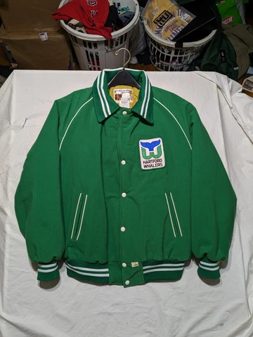 Vintage Hartford Whalers Jacket Shain Of Canada Starter Chalkline Large EUC Cover
