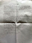 1970 Papier lettre lettre vintage dactylographié à la main éphémère