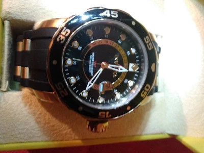 Pre-owned Invicta Pro With A Black Dial , Gold Bezel And A Black And Gold... - Image 1 of 4