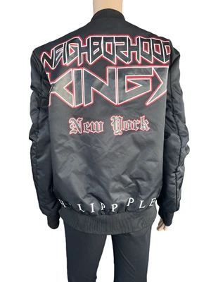 PVP 1390 €, Chaqueta Bomber Philipp Plein Neighborhood Kings NY, L Foto 1 de 4