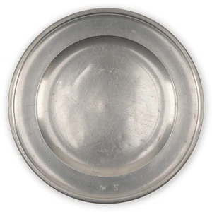 Unidentified H G Mark, 8 ⅝" x ⅝" Pewter Plate, Antique c1800, 030 - Picture 1 of 12