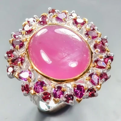 Handmade Ruby Ring 925 Sterling Silver Size 7.5 /R441080 - Image 1 of 4