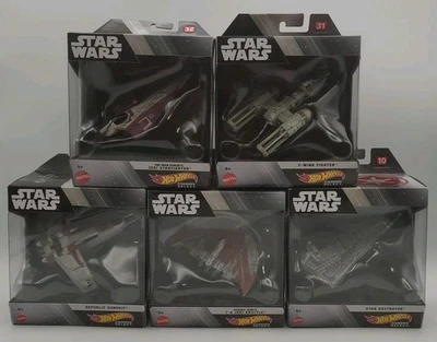 Hot Wheels Star Wars Starships Select Lot Of 5 Ahsoka Tano T-6 Y-Wing Fighter - Image 1 of 4