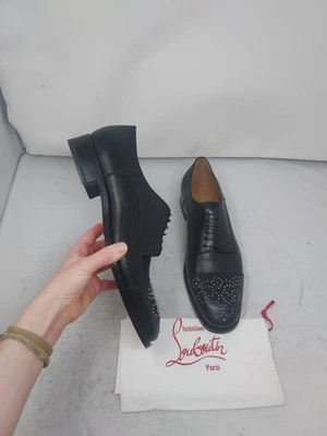 Christian Louboutin EU 44.5 US 11.5 NEW MENS Maltese Stud Black Derby Shoe - Image 1 of 4