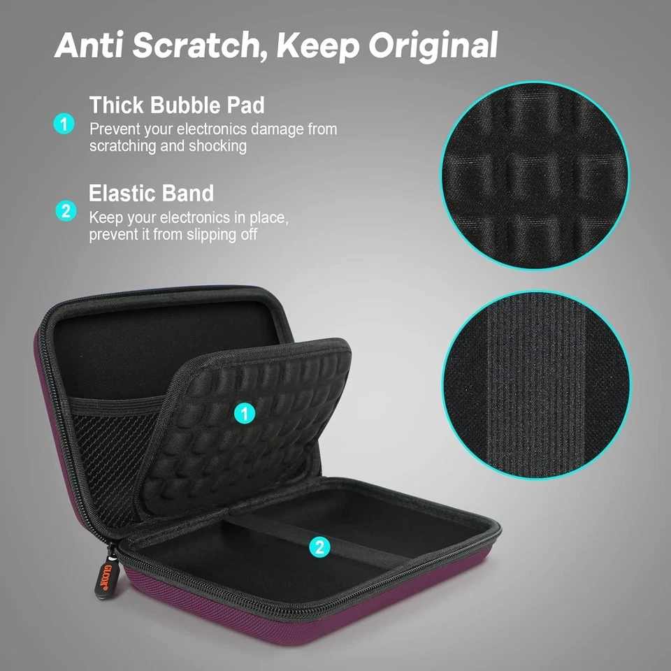 Estuche de Transporte Púrpura Profundo - Estuche Rígido de Almacenamiento Organizador Electrónico Tech Pouc... Foto 1 de 4