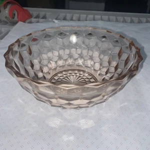 PINK  Cube Jeanette Glass DEPRESSION GLASS  6.75” SALAD/SERVING BOWL - Picture 1 of 7