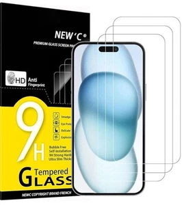 NEW'C 3 Pack Designed for iPhone 15,... Size: 15/15 Pro 6.1 inches transparent - Picture 1 of 5