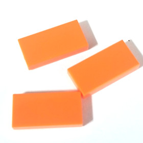Lot of 3 LEGO Orange 1x2 Tile 3069 / 30070 Brick Parts Pieces