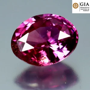 GIA Certified 1.09 ct Oval Cut (7 x 5mm) Unheated Natural Purplish Pink Sapphire - Picture 1 of 3