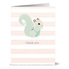 24 Thank You Note Cards - woodland squirrel - Kraft Envs