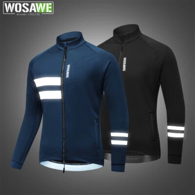 WOSAWE Winter Cycling Jacket Thermal Fleece Windproof Water Repellent Warmer Top - Image 1 of 4