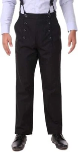 ThePirateDressing Men's Steampunk Victorian Architect Pants Trousers Black - Picture 1 of 1