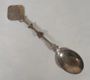 Netherlands Antilles Souvenir Collector Spoon with 5 Cent Coin, Silverplated - Picture 1 of 5