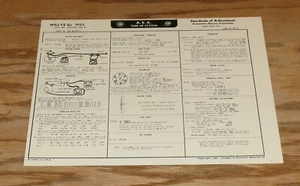 Willys Modelo 685A 1953 Aero-Eagle Aero-Ace 6 cilindros tabla de puesta a punto 53 - Imagen 1 de 2