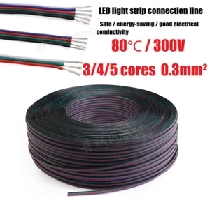 Cable de cinta plana 3/4/5 vías flexible PVC extensión LED conector cable - Imagen 1 de 7