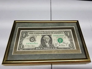 Gold First Dollar Bill Currency (Not Included) Frame with Gold & Green Mat - Picture 1 of 5