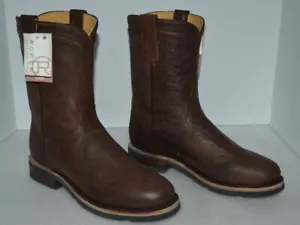 NWOB Mens Roper Round Toe Brown Leather Western Boot 09-020-9991-0077 Size 9.5 D - Picture 1 of 13