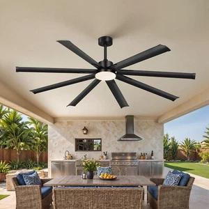 80" Large Ceiling Fan w/ Adjustable Light Remote Control Reversible 6 Speeds - Picture 1 of 11