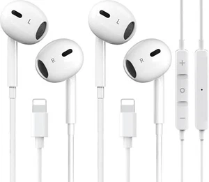 2 Pack Lightning Earphones for iPhone [MFi Certified] HiFi Stereo Noise Isolatin - Zdjęcie 1 z 7