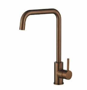 Burnished Rose gold copper stainless steel square neck kitchen mixer tap NO LEAD