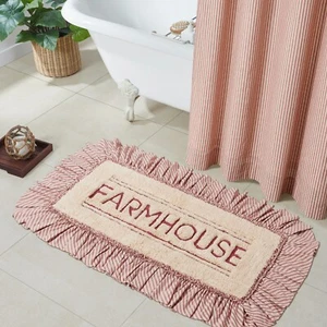 VHC Sawyer Mill Red Farmhouse Bath Mat 27x48 ~ Farmhouse Bath - Picture 1 of 6